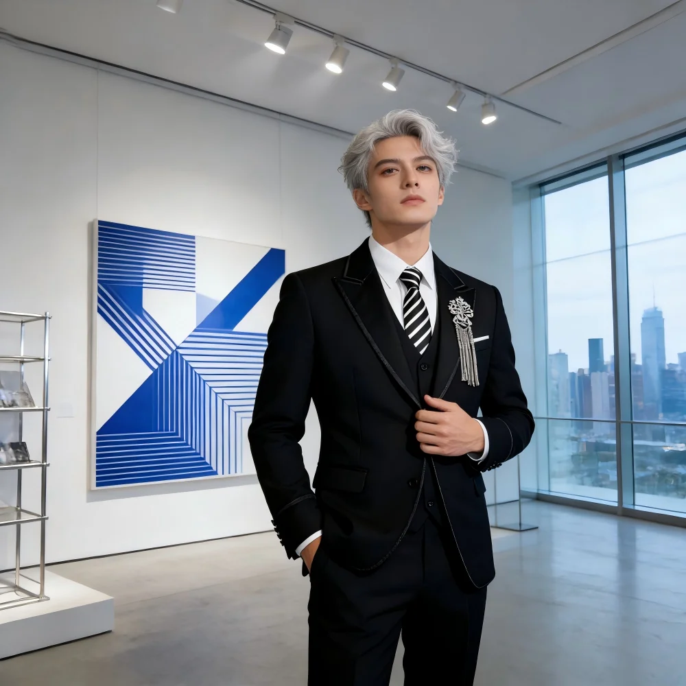 

Мужской деловой костюм Terno из трех предметов с обычной курткой, жилетом и брюками для свадебной вечеринки, повседневных мероприятий