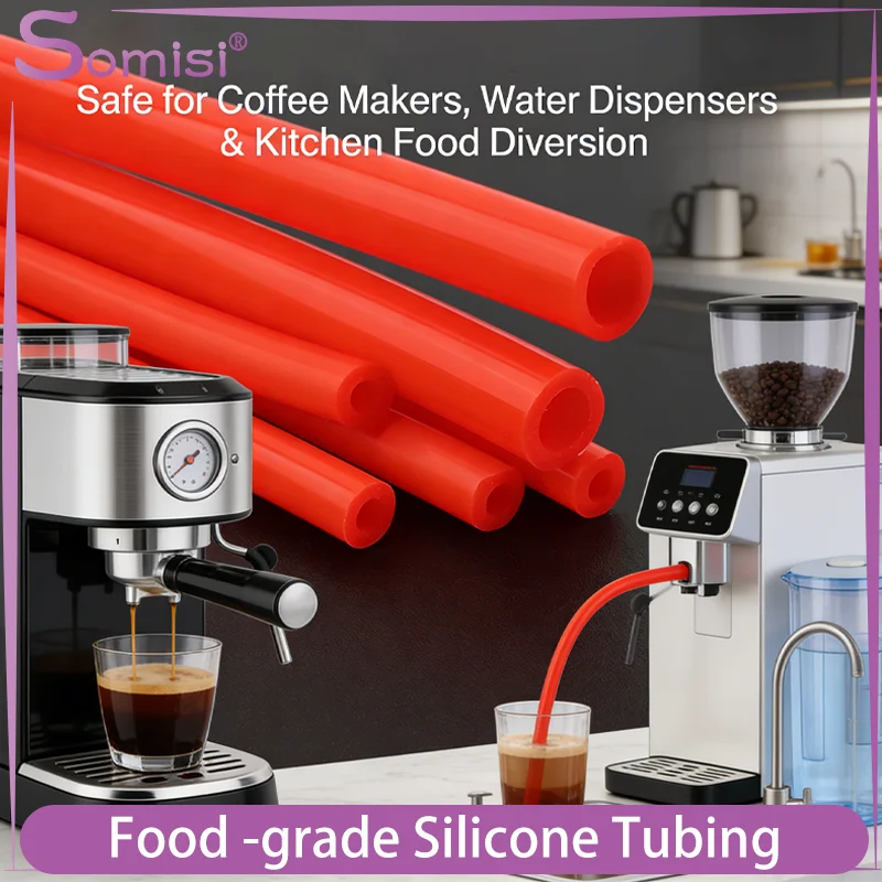 

1-10m Food Grade Non-Toxic Silicone Tubing 0.5-32mm Red High Temperature Resistant Hose for Drink Water Liquid Transfer Systems