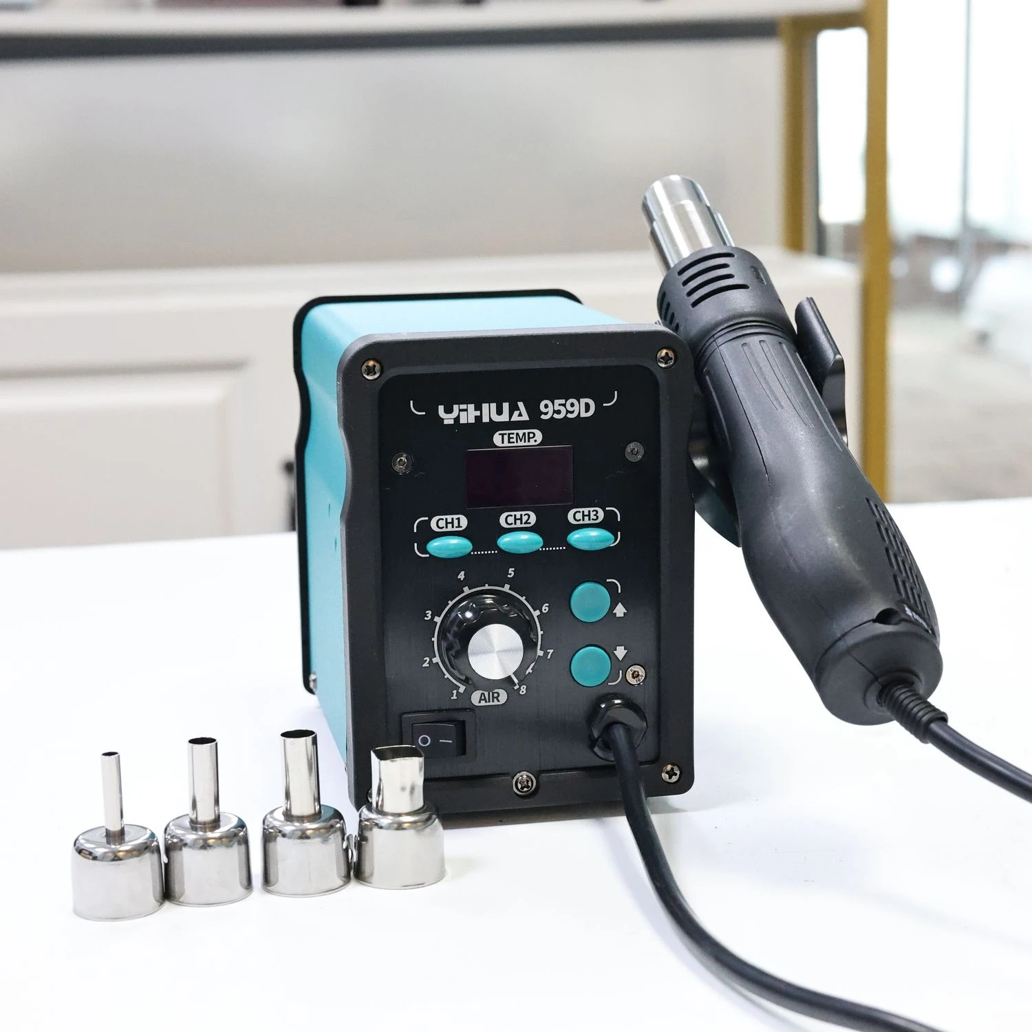 

Soldering Desoldering Tools YIHUA 959D I Desoldering Hot Air Gun Rework Soldering Station