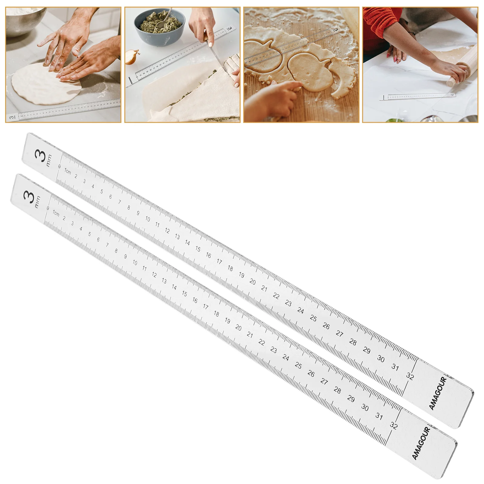 

Dispenser Dough Measurer Stauffers Cookies Balance Ruler Thickness Gauge Bakery Rolling Pin Acrylic Leveling