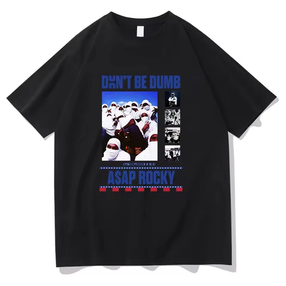 Asap Rocky Don't Be Dumb Men Clothing Tee Shirt Homme New in Top & Tees short sleeve Round Neck Printing Pullover T-shirts 50469