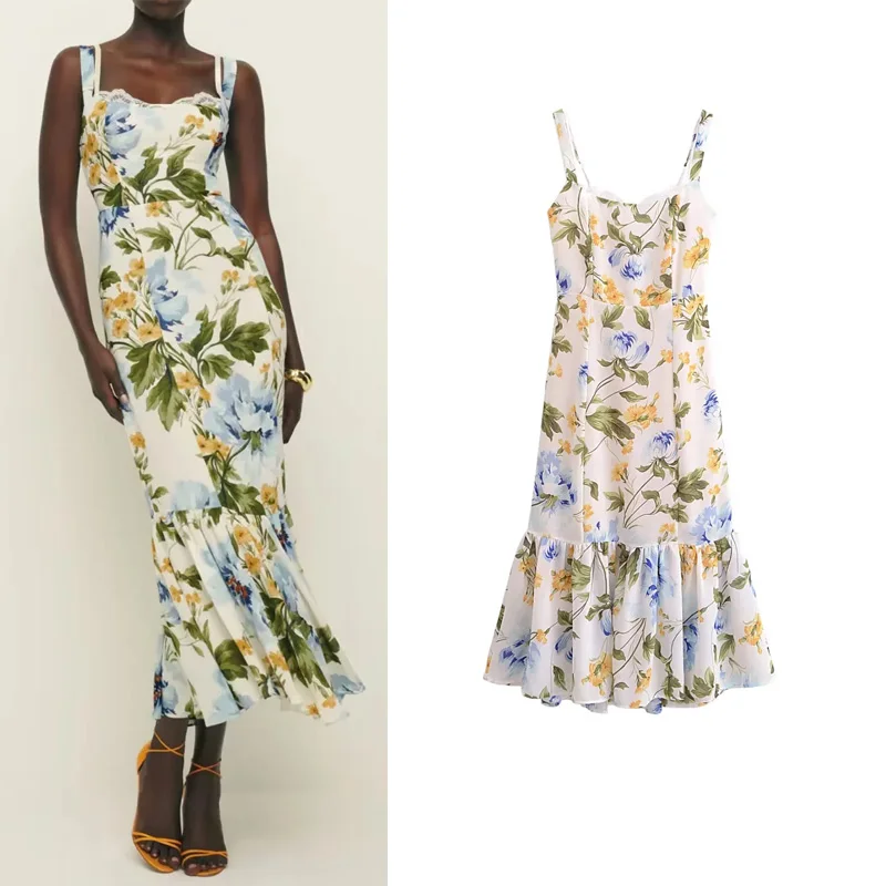 

Новая весенняя женская юбка А-силуэта с цветочным принтом и кружевной отделкой, из полиэстера, с завышенной талией, в стиле ретро