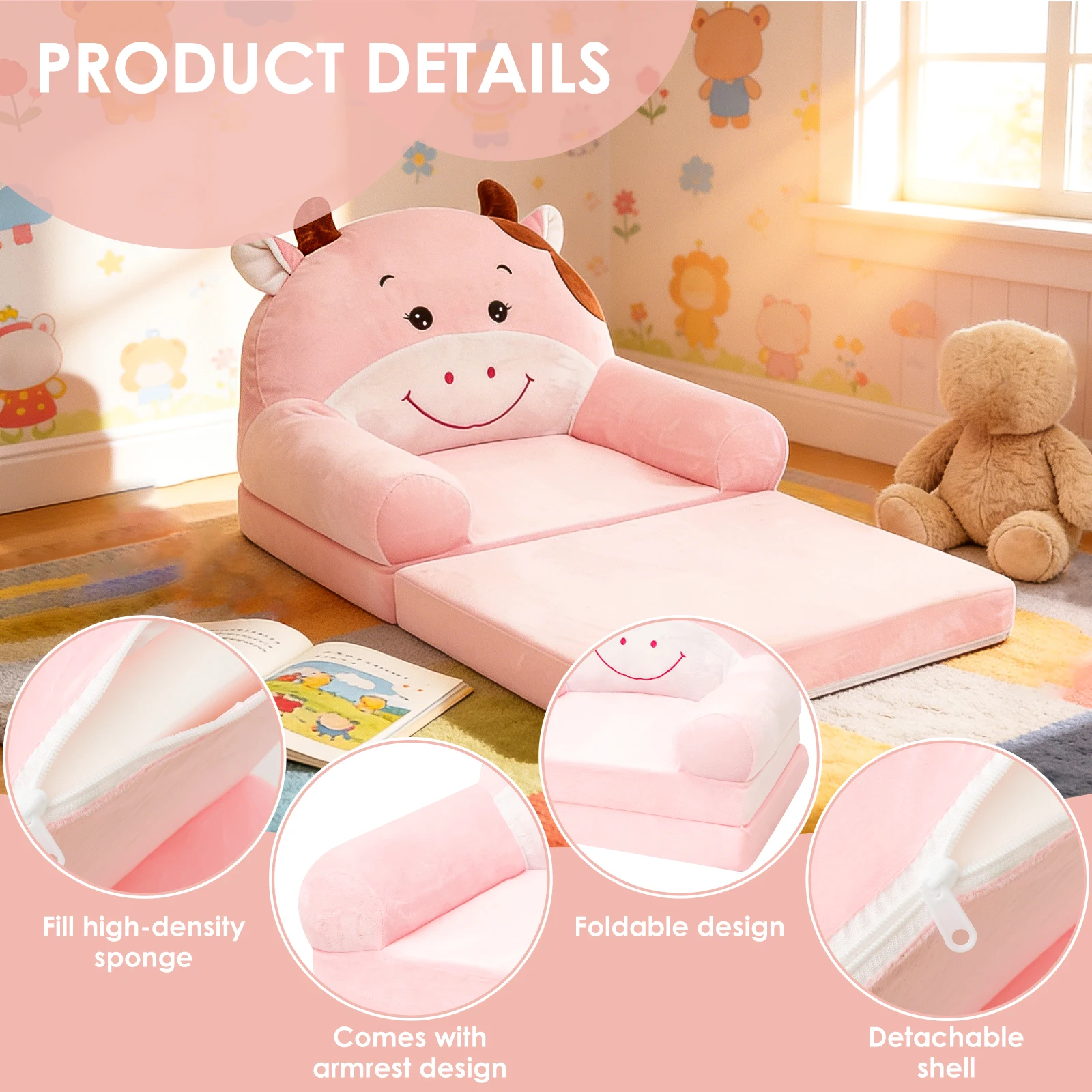 Foldable Kids Sofa Cartoon Bab - Baby Nursery Chair review and price