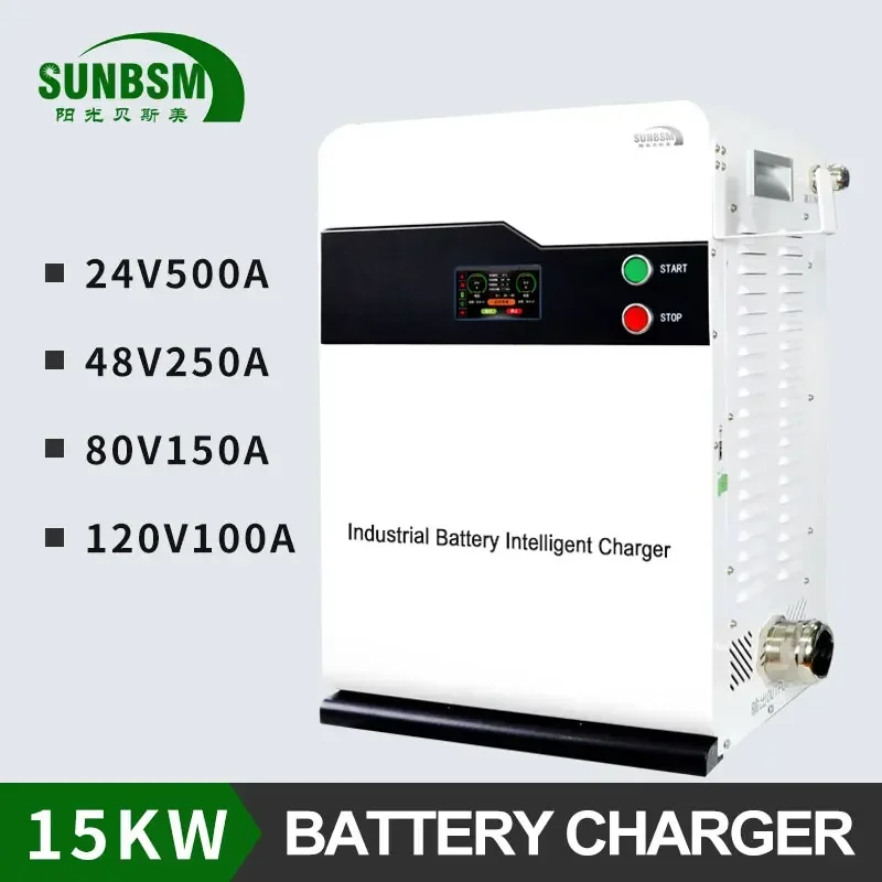 Carregador de energia de bateria 12KW 24VDC 200A ajustável para bateria de chumbo-ácido de lítio LiFePO4