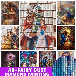 Fairy Dust AB Beauty and the Beast 5D DIY Diamond Painting Mosaic Disney Cartoon Embroidery Rhinestones Home Decor Children Gift