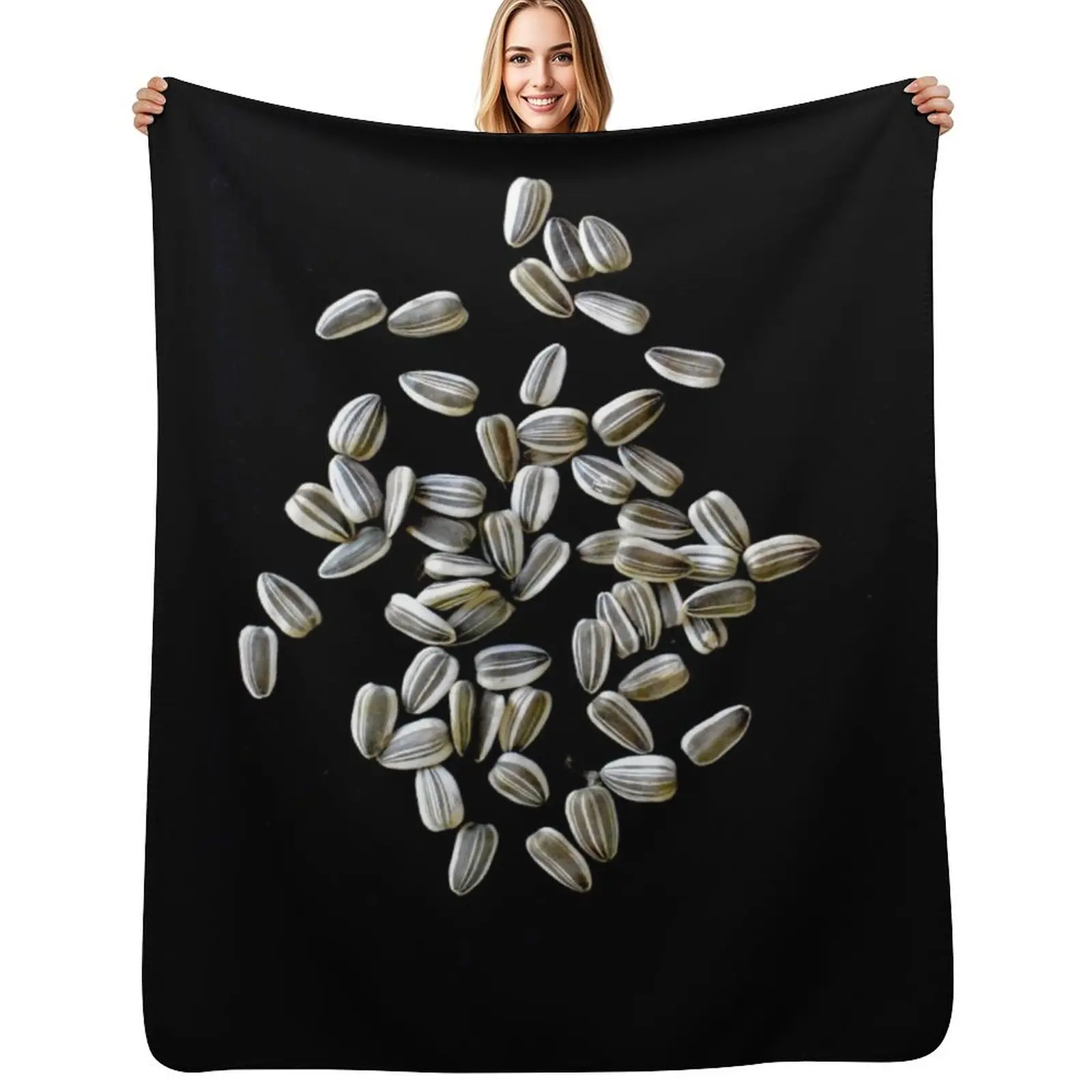 

Sunflower seeds Throw Blanket Wrinkle Resistant Lightweight Blanket