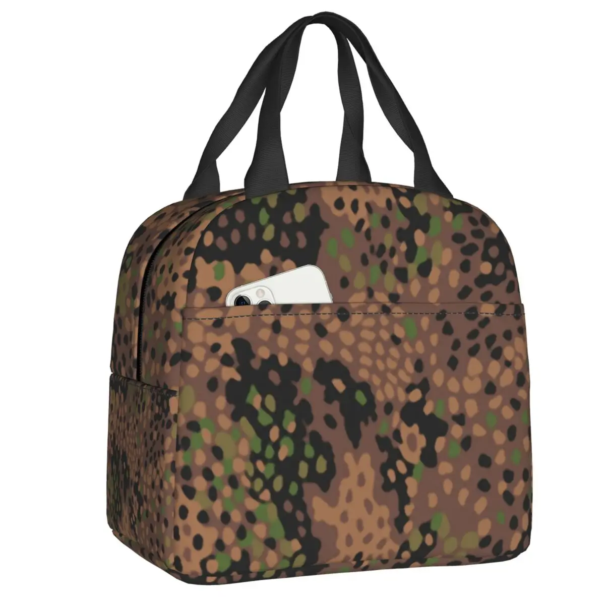Custom Splintertarn German Camouflage Insulated Lunch Bag Camping Travel Tactical Camo Waterproof Thermal Cooler Bento Box Women
