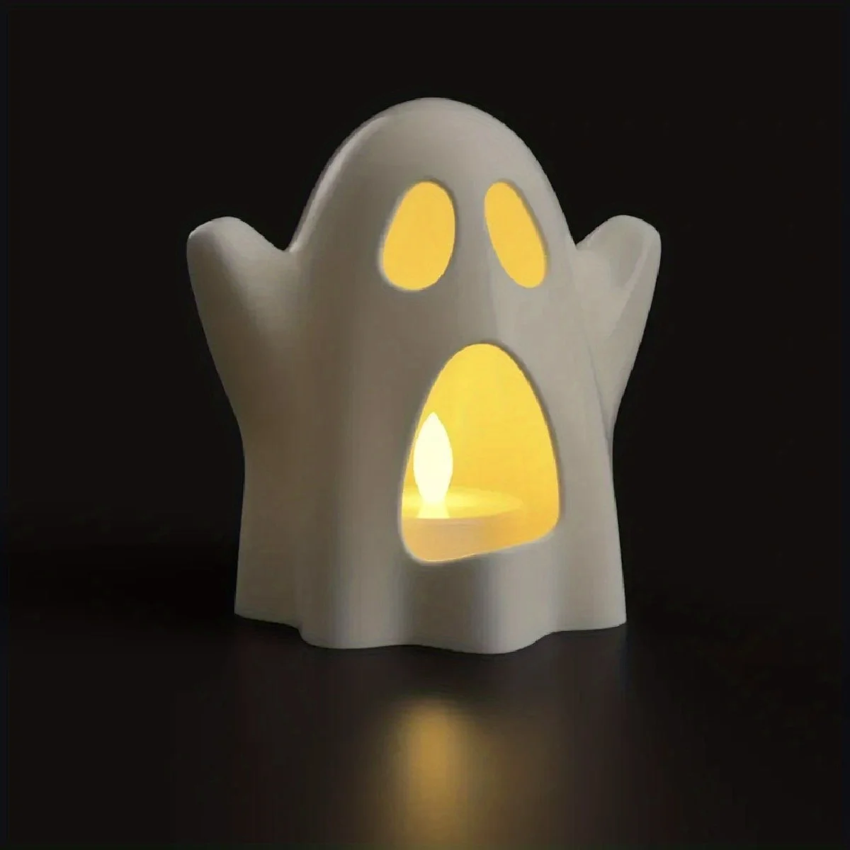 Paralume creativo a candela fantasma carino da 1 pezzo, adatto per Halloween, Natale, spedito senza candela