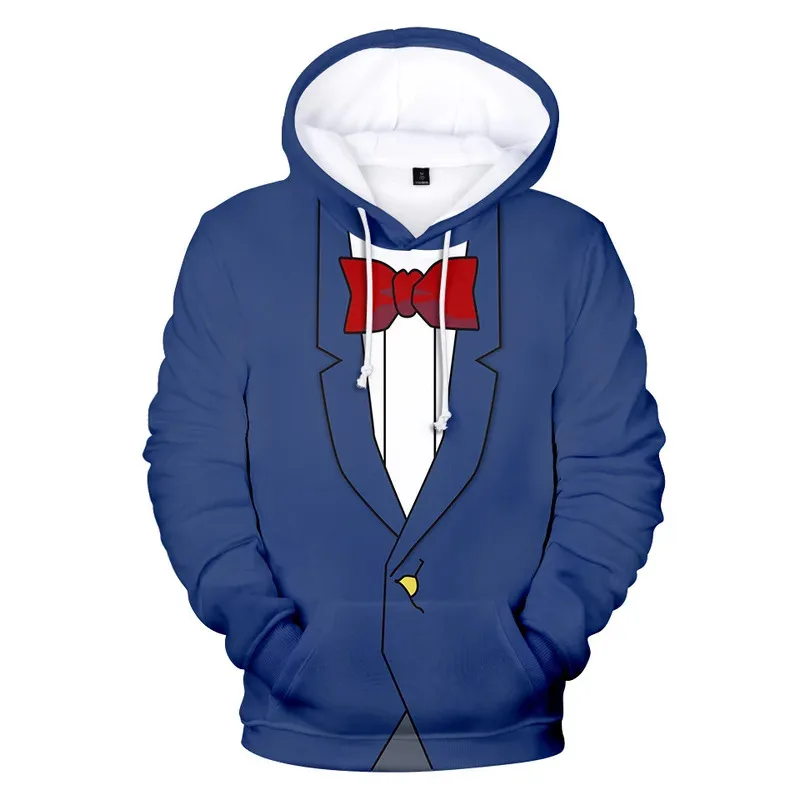 Japanese Anime Detective Conan Cosplay Costume Conan Edogawa 3D Printed Oversized Women/men Hoodies Sweatshirts Casual Tracksuit