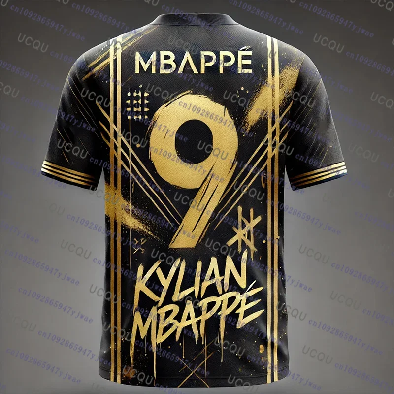 2025 طبعة خاصة جديدة Mbappe No.9 كرة القدم جيرسي المتضخم التدريب موحدة تنفس سريعة الجافة موضة التي شيرت طفل/الكبار
