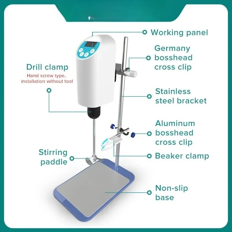 Official Store Laboratory Stirrer Electric Stirrer Digital Display Overhead Stirrer Lab Mixer Lab Equipment 110V To 220V