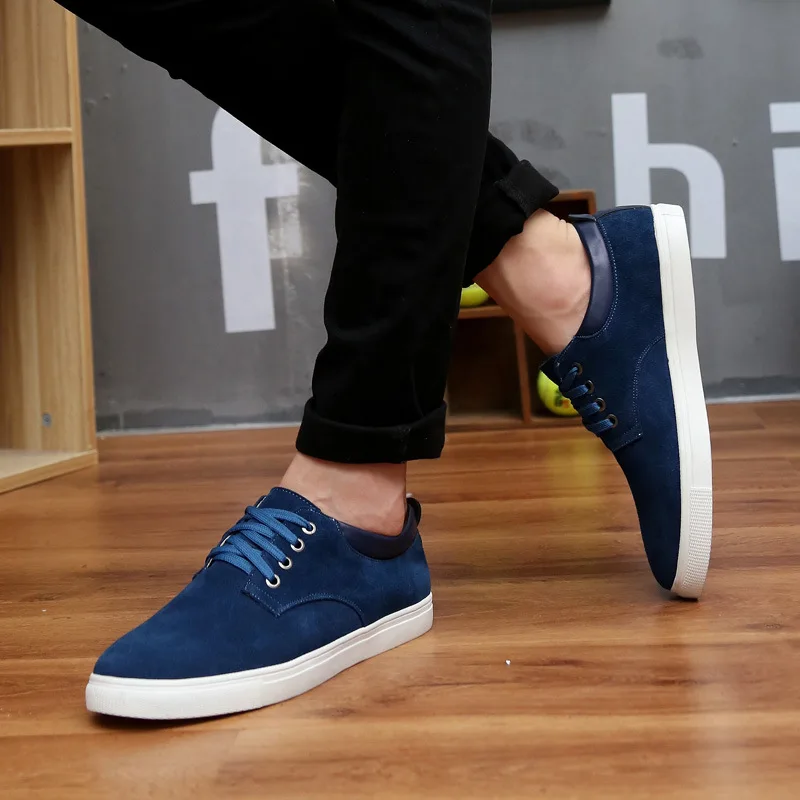 

New Men Shoes Fashion Sneakers Casual Luxury Shoes Men Cow Suede Lace-up Low-cut High Quality Plus Size 38-49