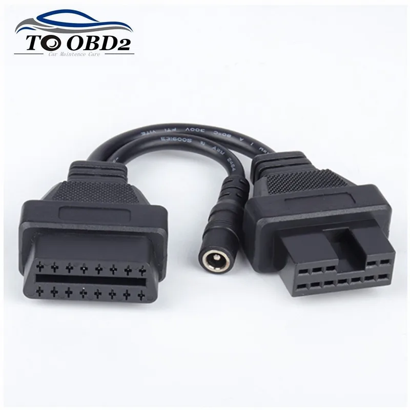 Hot Sale OBD OBDII Diagnostic Connector For Mitsubishi 12 Pin to OBD II Female 16Pin OBD1 Mitsubishi 12Pin Car Connector