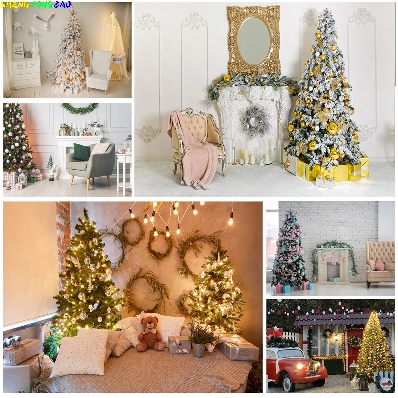 

Vinyl Custom Christmas Indoor Theme Photography Background Christmas tree Children Backdrops For Photo Studio Props 21523 DYH-03