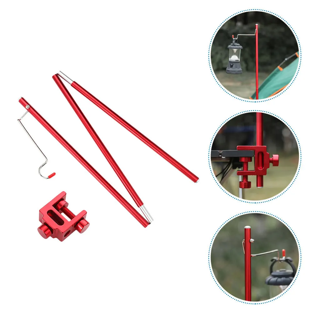 1 مجموعة المحمولة التخييم ضوء الرف سبائك الألومنيوم للطي عمود مصابيح ل فانوس خارجي حامل خفيفة الوزن انفصال التخييم #6