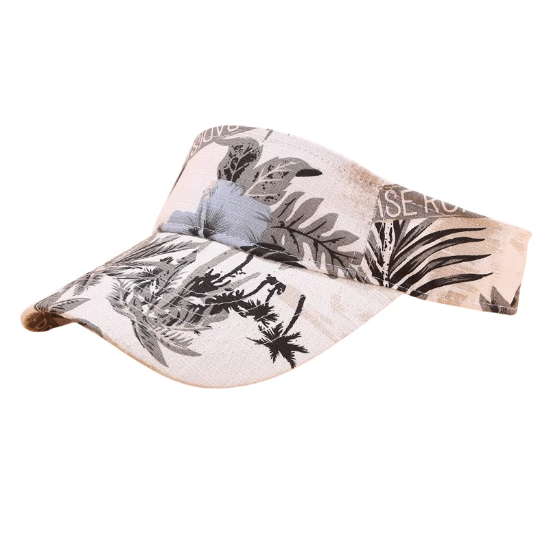 ins style printed empty top hat Summer visor outdoor sunscreen sports cap cap no top baseball cap Fashion arts for men and women