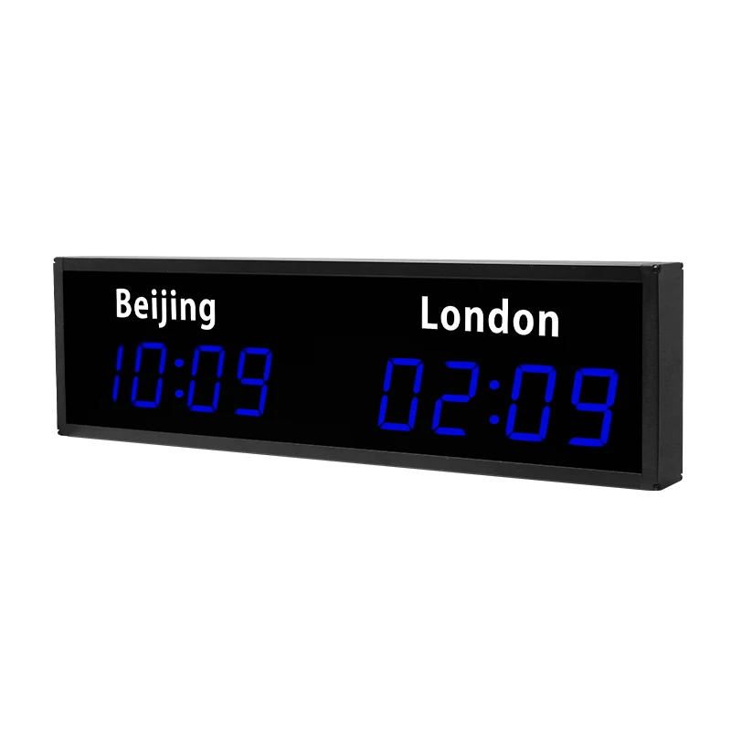 

CHEETIE CP034 LED 2.3" Bar Segment Ethernet Time Zone Clock World Time Zone Wall Clock With USB Cable
