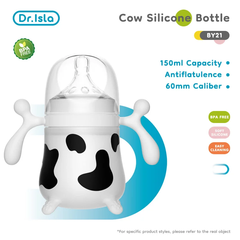 Dr.isla-biberón de silicona para bebé, botella de alimentación de 150ML/240ML, imitando la leche materna para recién nacido, anticólicos, antiasfixia, sin BPA