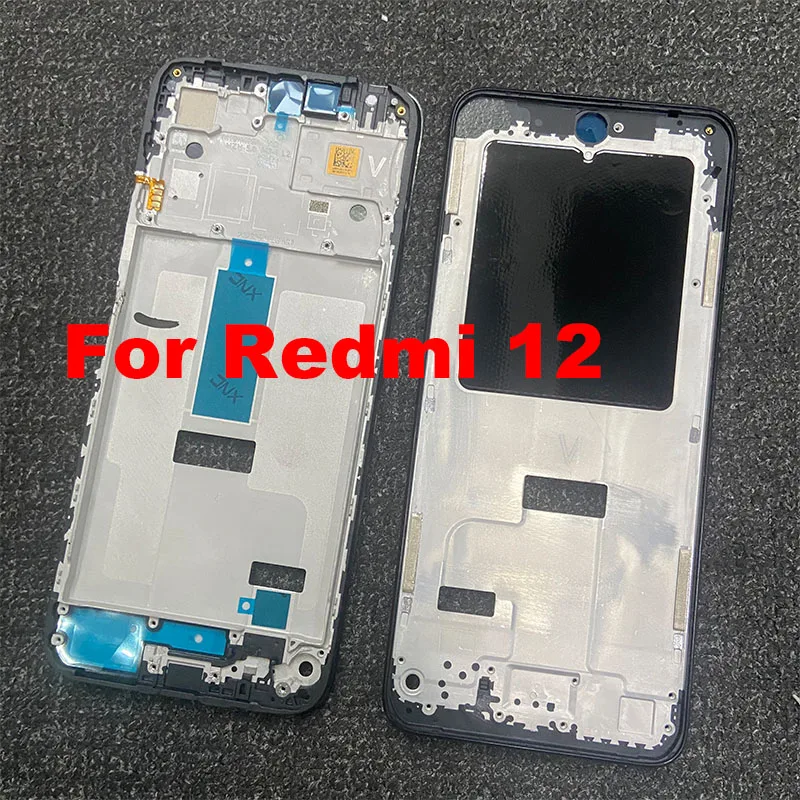 New For Xiaomi Redmi 12 Front Bezel Middle Frame Back Housing Case Mid Plate Replacement 4G 5G