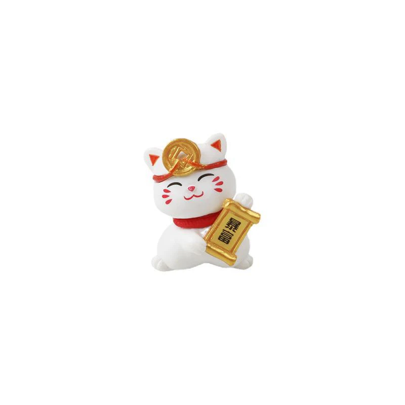 Cartoon Maneki Neko Ornaments Animal Figurine Cat Pig Model Lucky Wealth Desktop Car Decoration