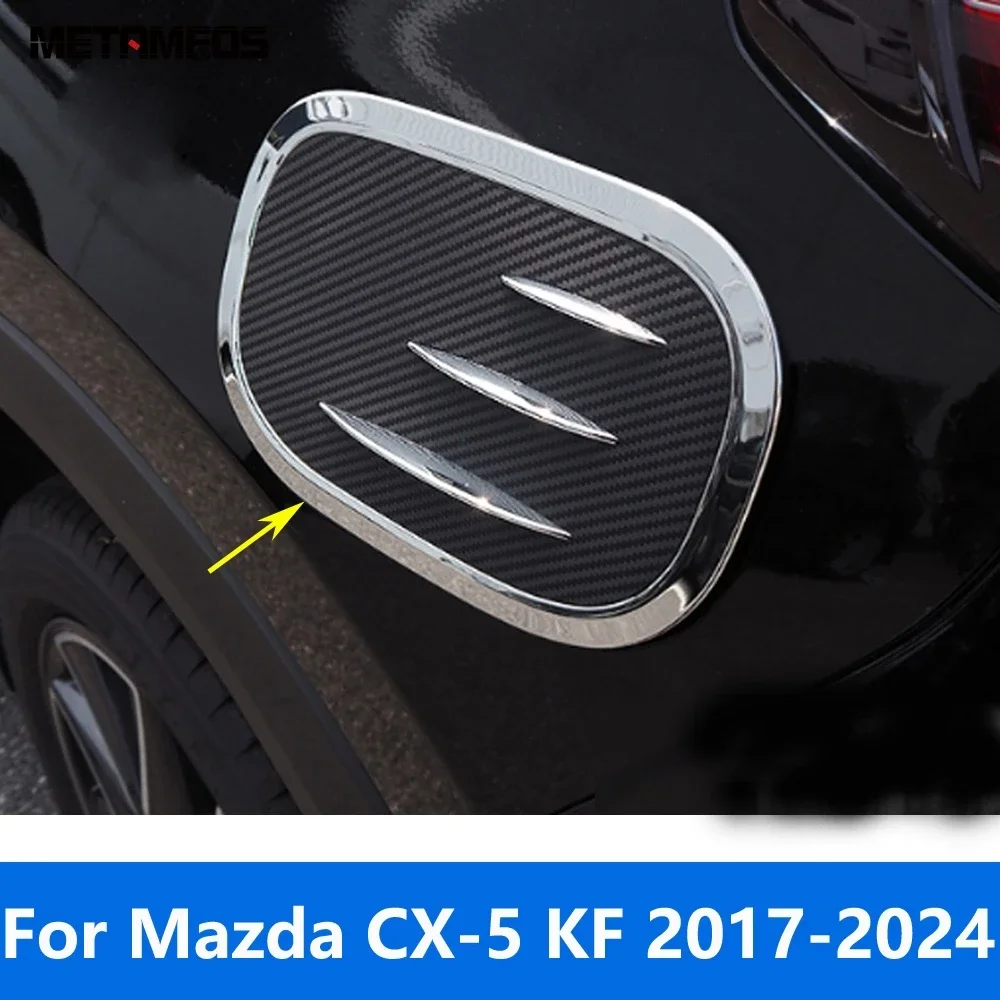 Fuel Tank Cap For Mazda CX-5 CX5 KF 2017-2022 2023 2024 Chrome Oil Filler Cover Trim Decoration Sticker Exterior Car Accessories