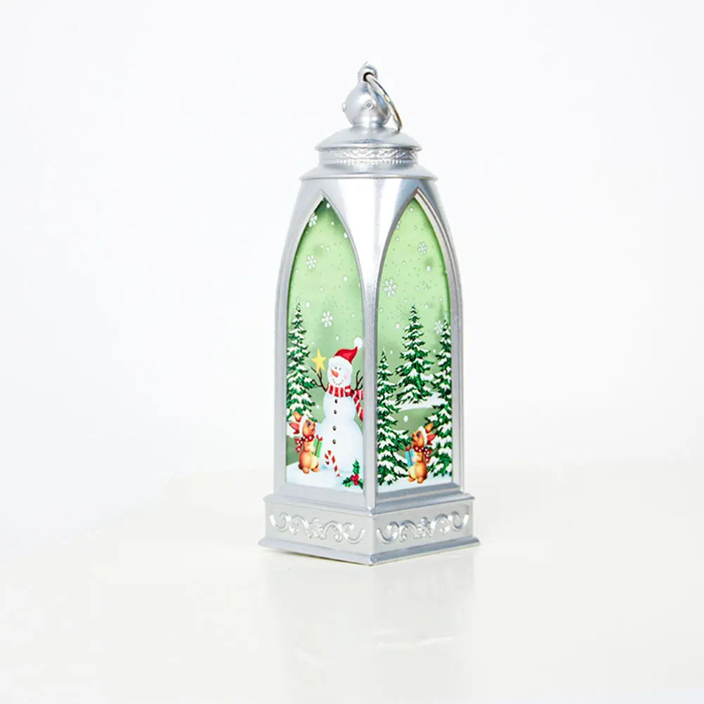 

Christmas Wind Lamp Small Silver Snowman Painted Plastic Pendant Ornament Desktop Christmas Decoration Party