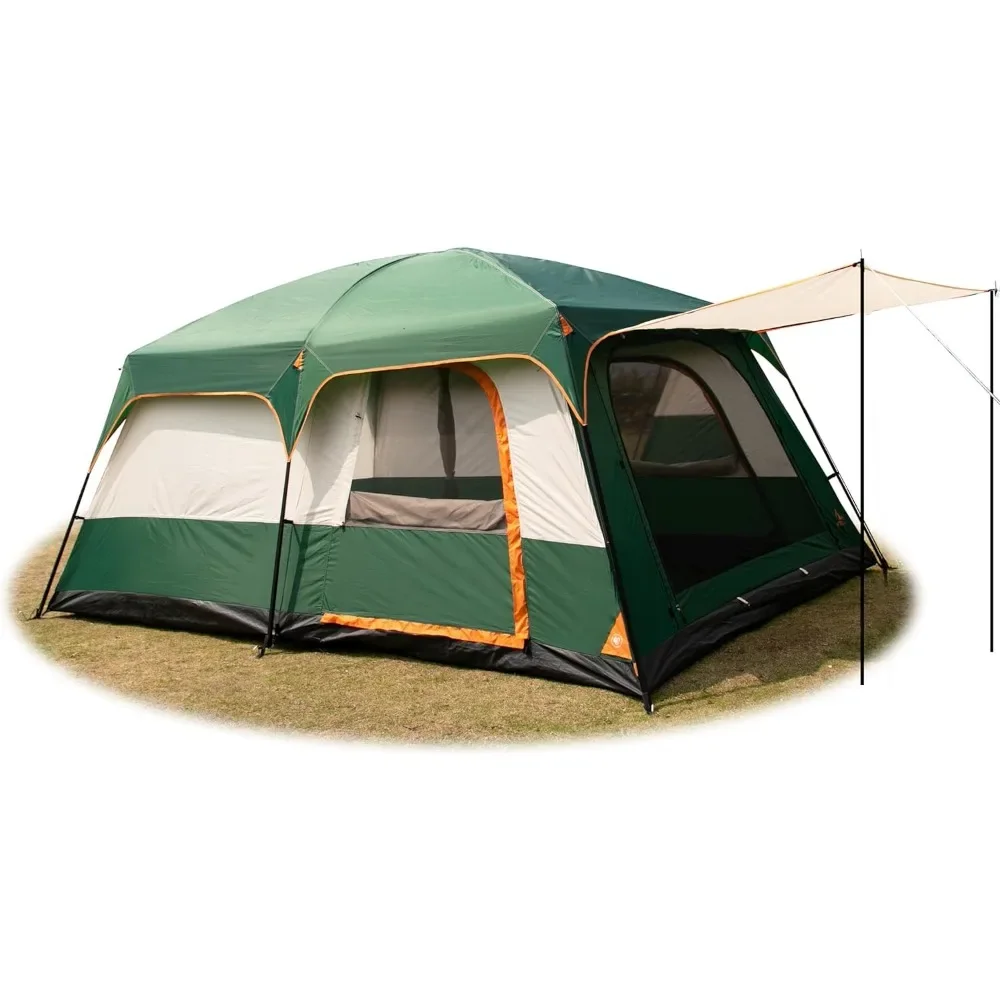 Imagem -05 - Impermeável Double Layer Camping Tent Família Cabin Tendas Quartos Portas Janelas com Malha