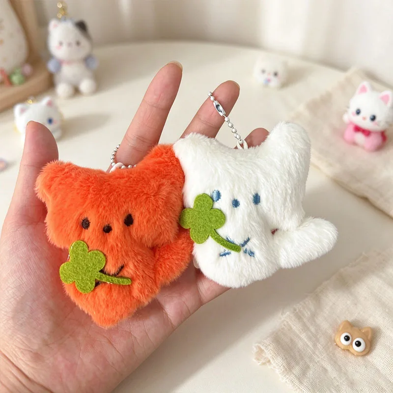 Cute Fox Plush Toy Keychain Fluffy Soft Cute Backpack Bag Pendant Practical Animal Keychain Charms Keychains Gifts