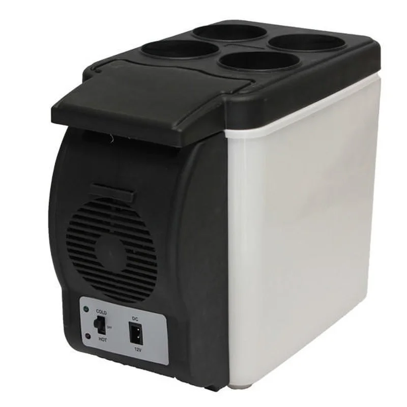 Lodówka samochodowa 12V 45W 6L Mini lodówka 2 W 1 zamrażarka podgrzewacz Cooler cieplej przenośny Geladeira Icebox Van Coche Camping