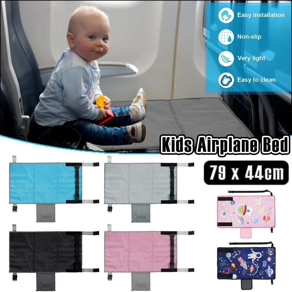 Kids Airplane Bed Polyester Toddler Airplane Seat Extender Portable Children Footrest Hammock Travel Essentials for Car Airplane
