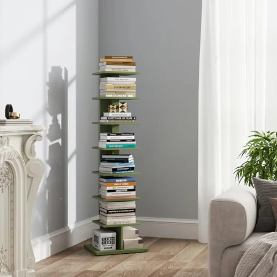 

Узкий книжный шкаф TUTOTAK для небольших помещений, угловая напольная полка для гостиной, офиса, кабинета, прихожей BS06B