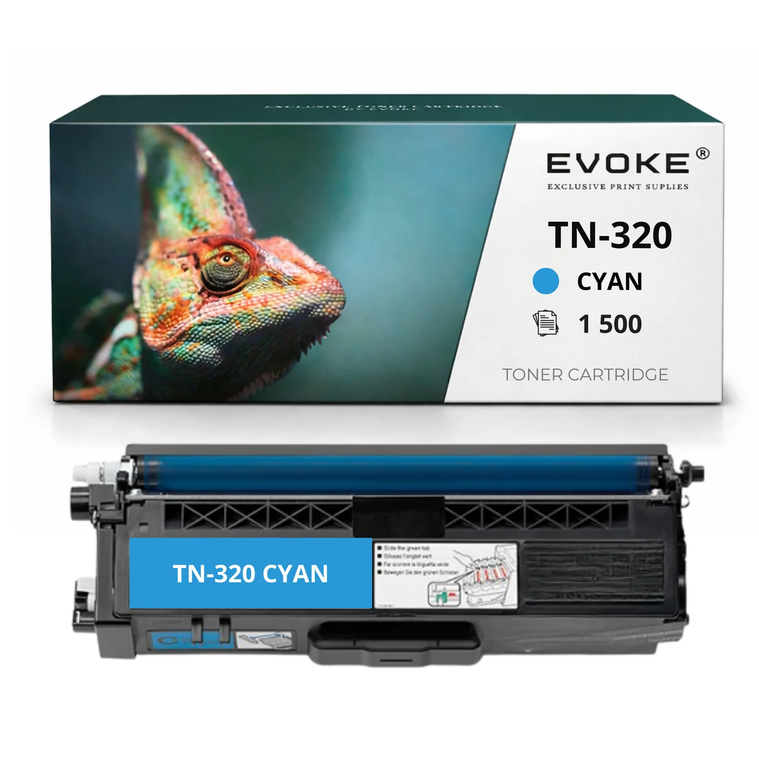 Evoke Compatibele Toner voor Brother Tn320 Tn-320 Cyaan 1500 Pagina's Mfc-9970Cdw Dcp-9270Cdn Hl-4150Cdn Hl-4140Cn