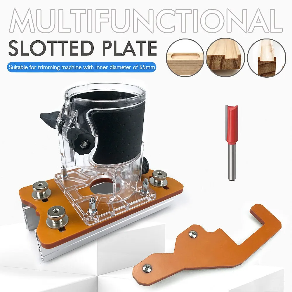 

2 in 1 Dowel Jig Woodworking Joinery Tool, Concealed Slotting Plate for Furniture