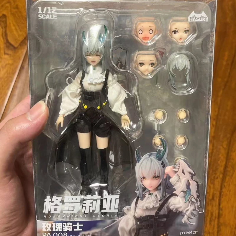 In Stock Original HASUKI Rose knight Gloria PA008 1/12 Pocket Art Mobile Suit Girl PVC Action Figure