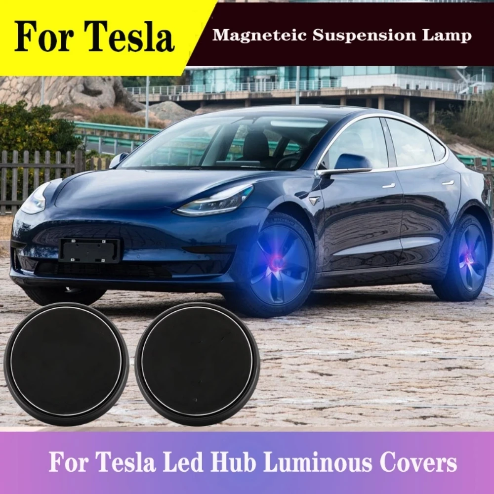 GXGLNAV LED Wheel Hub Lamp For Tesla Model S X 3 Y Luminous Wheel Hub Cover Special Purpose For Car Modification Hub Cap Light