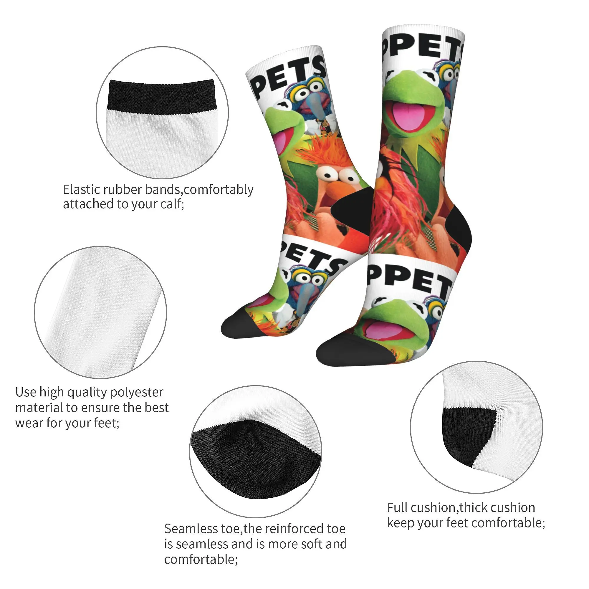 New Male Men Socks Harajuku Everyone Must Know About The Muppet Show Sock Polyester  Graphic Women Socks Spring Autumn Winter