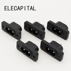 New Hot Selling AC250V 2.5A 5pcs 2Pin IEC 320 C8 Screw Mount Inlet Plug Socket