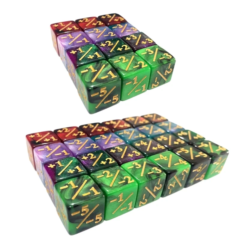 36Pcs Acrylic Loyalty Counters Positive and Negative Counters Small Cube Card Gaming Accessory