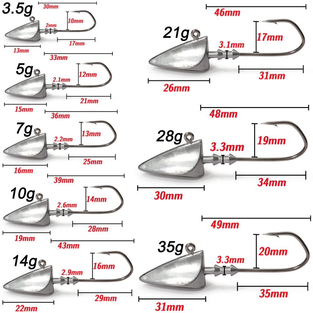Jig Head de plomo para Texas Rig – Anzuelo afilado para vinilo - imagen 4