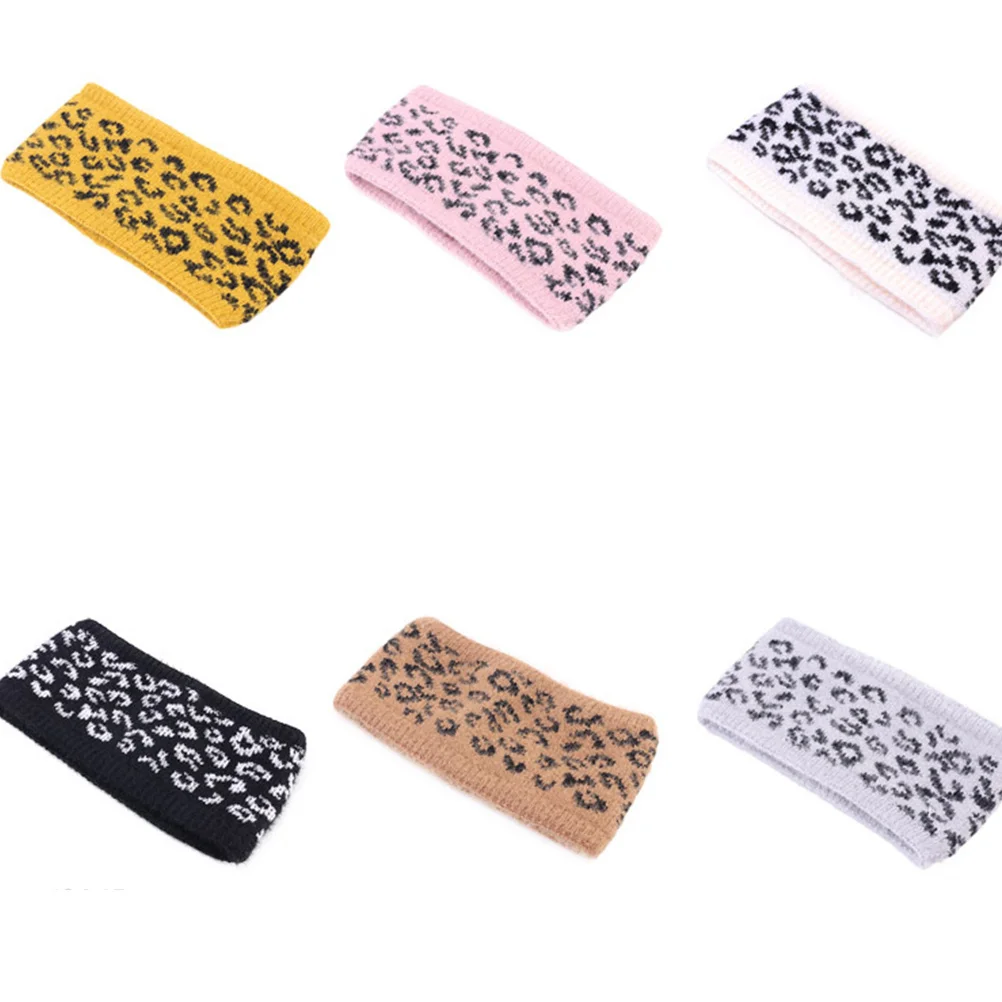 

Thickened Knitted Headband Imitated Wool Leopard Pattern Winter Hair Band Elegant Headwrap Hair Accessories for Women Girls