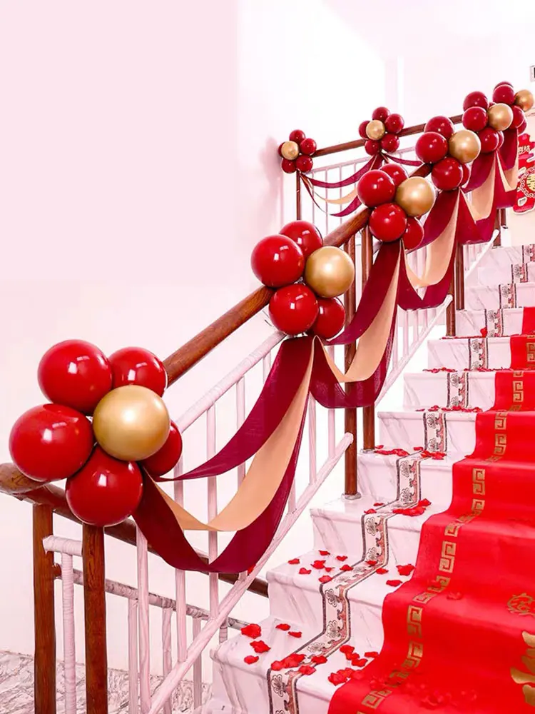 

Предметы, украшение свадебной комнаты, красный воздушный шар, макарон, Рубиновый Красный