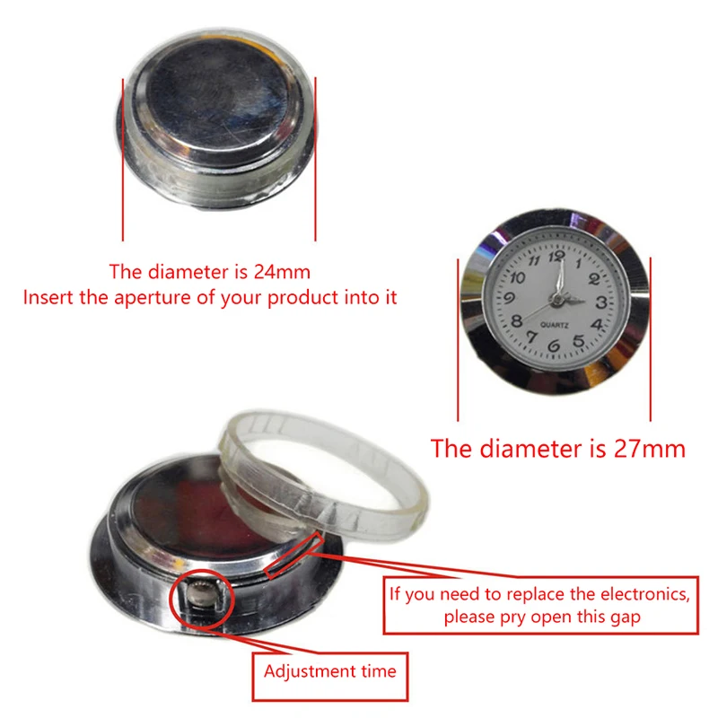 Metal Watch Head Roman/Arabic Numerals Designed Watch Dial Bulit-in Movement for Glass Crystal Crafts Clock 37mm