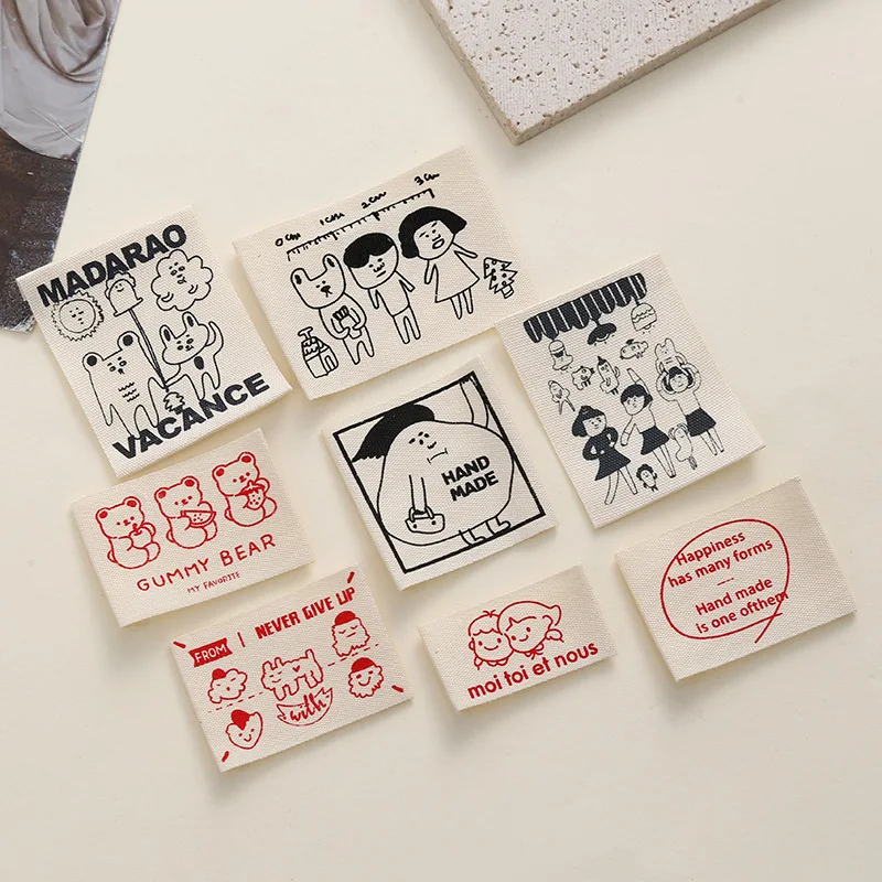 

20 шт. хлопковых нашивок с аниме-принтом для самостоятельного изготовления – тканевые этикетки с мультяшными персонажами для одежды, головных уборов и сумок