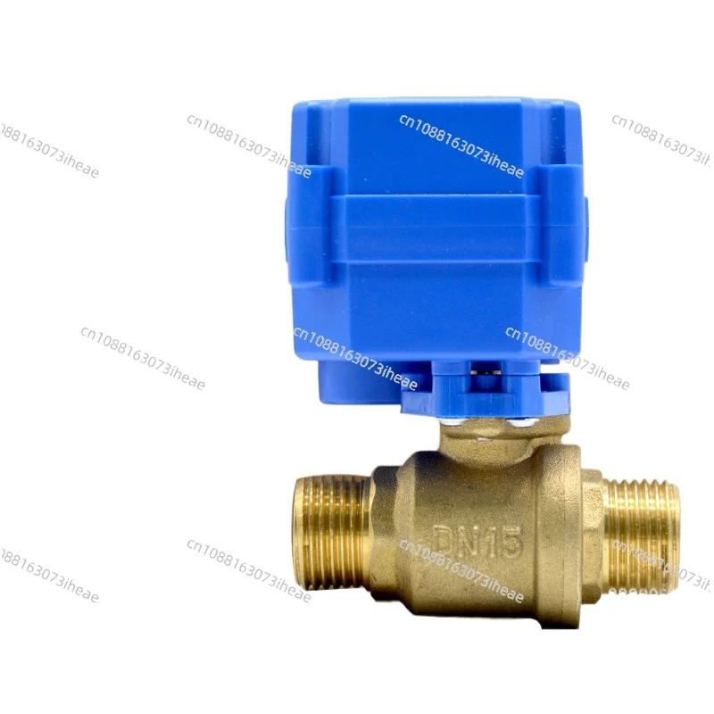 Miniature electric ball valve electric two-way valve, all copper, inner and outer wires, double outer wires DN15 dc12v24v220V