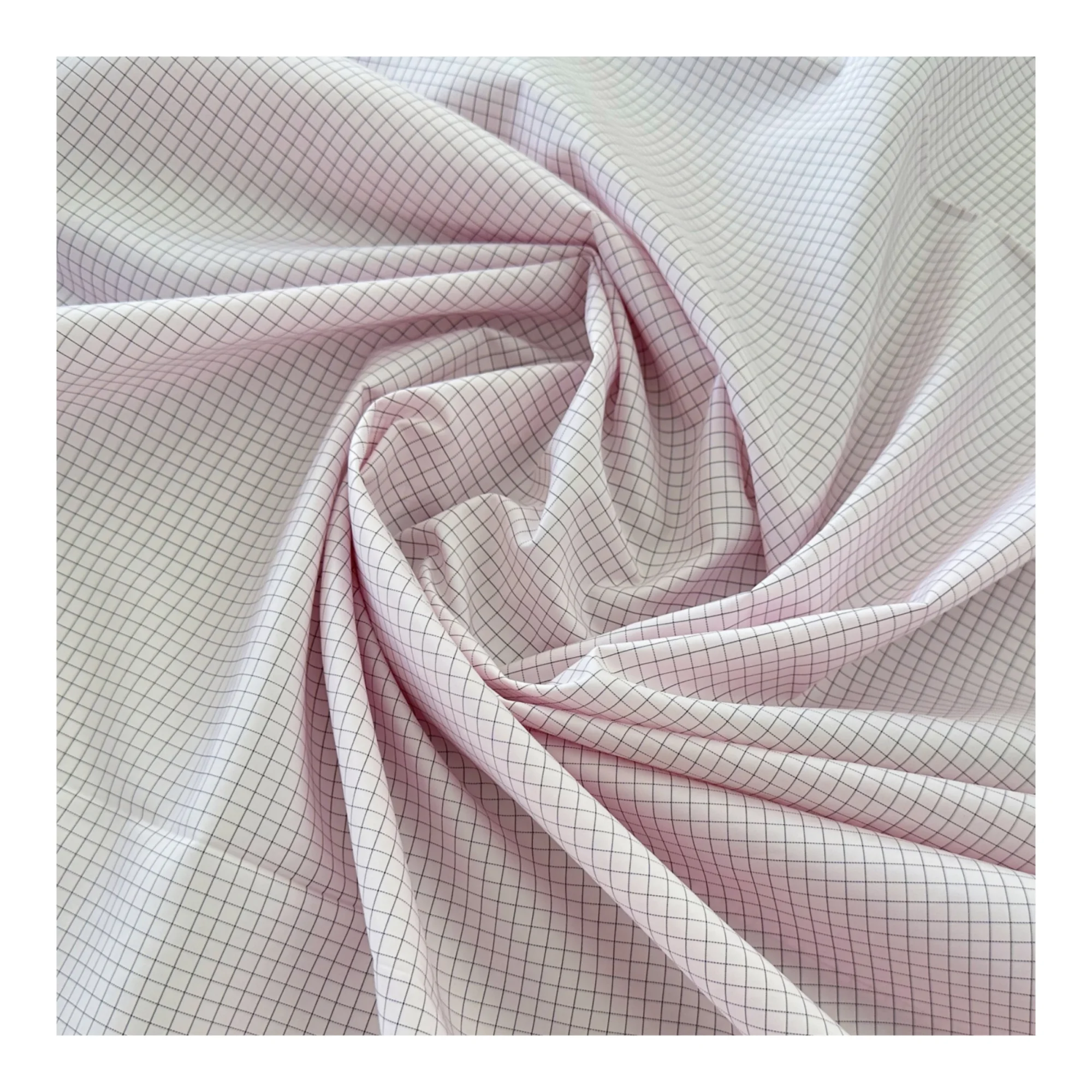 20PCS Cleanroom Conductive Dustproof 0.5cm Grid Anti Static Polyester Fabric Pink ESD Fabric For Cleanroom Work Uniform