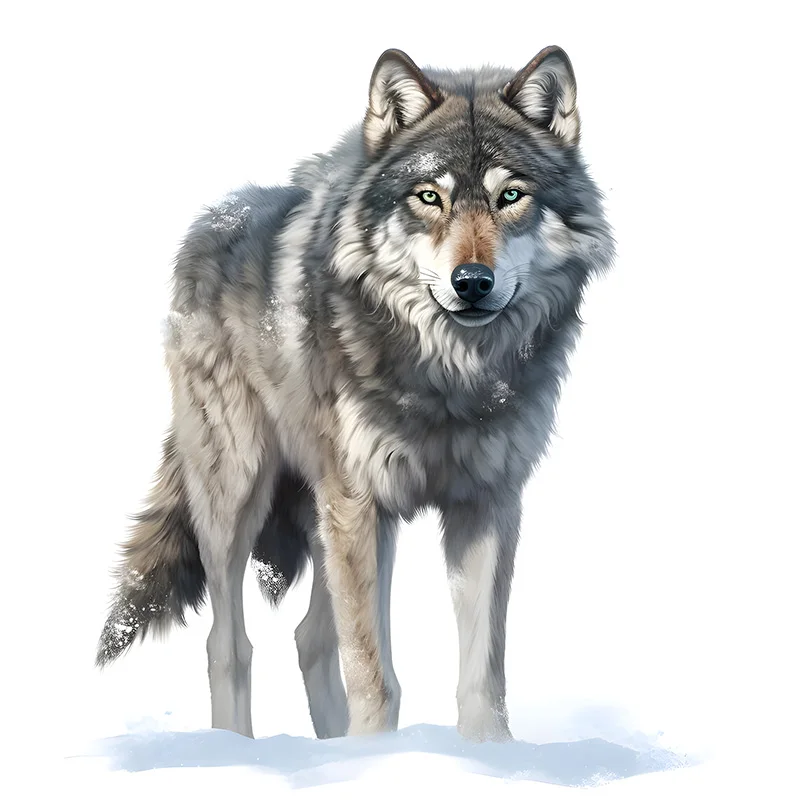 Snowy Wolf Wall Sticker, Water-proof & UV-resistant Decal, Used for Wall, Bathroom, Cabinet, Door,Toilet Lid, Car, Laptop