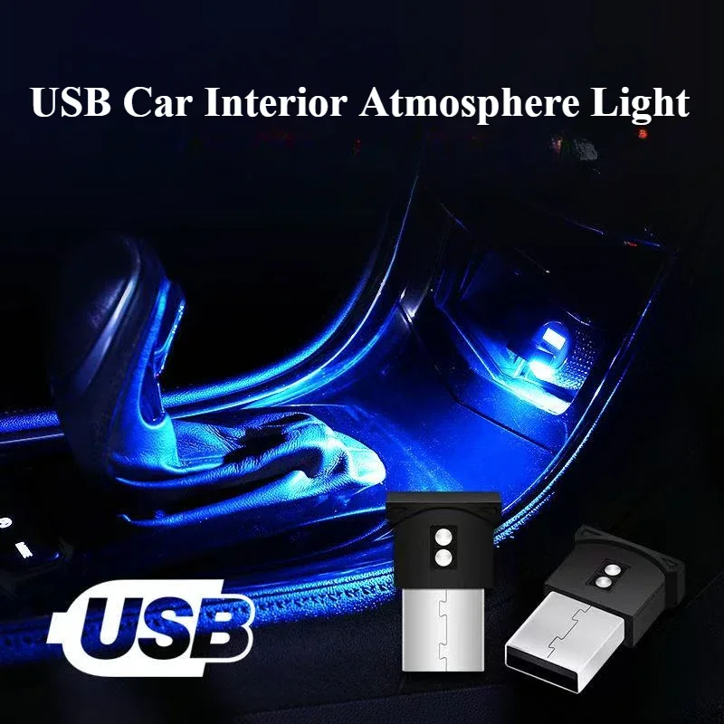 1/2Pcs RGB USB Car Interior Atmosphere Lighting - Multifunctional Vehicle LED Decoration Upgrade with Ambiance