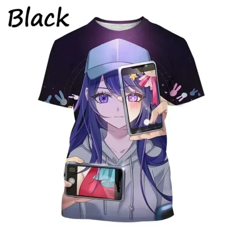 Men Women Cosplay Short Sleeve T Shirts New Anime Oshi No Ko Ai Hoshino Pattern 3D Print T-Shirt Oversized Tees Top Kid Clothing