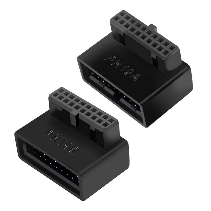 USB 3.0 19P 20P 90 Degree Computer Motherboard Header Adapter Plug-in Converter PC Desktop Mainboard Connector Plugs