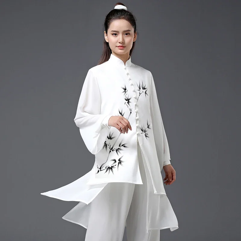 Tai Chi Clothes Women Wushu Clothes Kung Fu competition clothes Martial Art Uniform wrinkle free Hand Painted 2022 white black